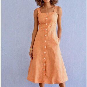 Talbots Orange Button-Front Dress